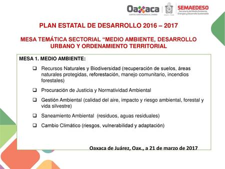PLAN ESTATAL DE DESARROLLO 2016 – 2017