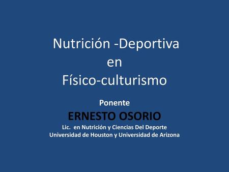Nutrición -Deportiva en Físico-culturismo