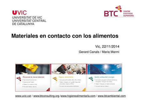 Materiales en contacto con los alimentos