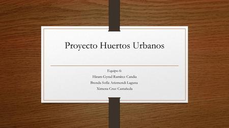 Proyecto Huertos Urbanos