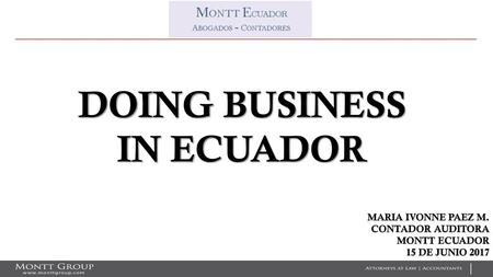 DOING BUSINESS IN ECUADOR