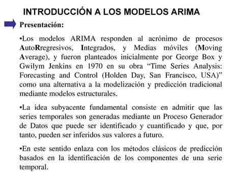 INTRODUCCIÓN A LOS MODELOS ARIMA