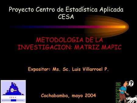 METODOLOGIA DE LA INVESTIGACION: MATRIZ MAPIC