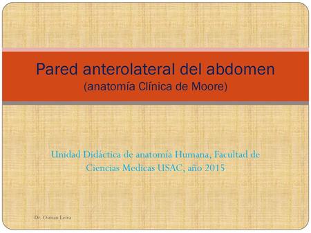 Pared anterolateral del abdomen (anatomía Clínica de Moore)