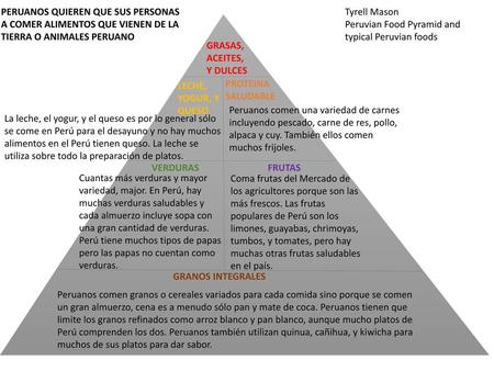 Tyrell Mason Peruvian Food Pyramid and typical Peruvian foods GRASAS,