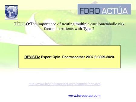 REVISTA: Expert Opin. Pharmacother 2007;8: