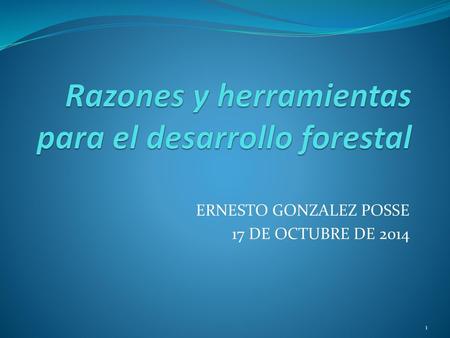Razones y herramientas para el desarrollo forestal