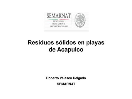 Residuos sólidos en playas de Acapulco Roberto Velasco Delgado