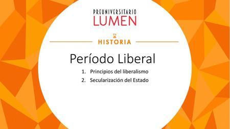 Principios del liberalismo Secularización del Estado