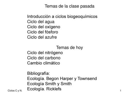 Temas de la clase pasada