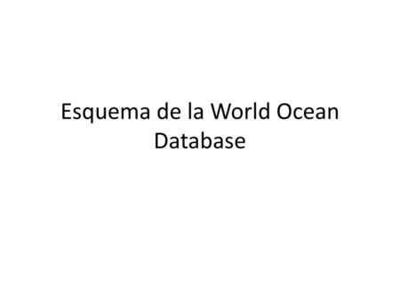 Esquema de la World Ocean Database