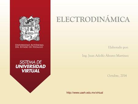 ELECTRODINÁMICA Elaborado por: Ing. Juan Adolfo Álvarez Martínez