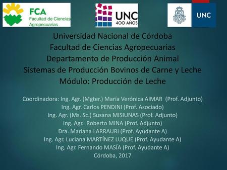 Universidad Nacional de Córdoba Facultad de Ciencias Agropecuarias