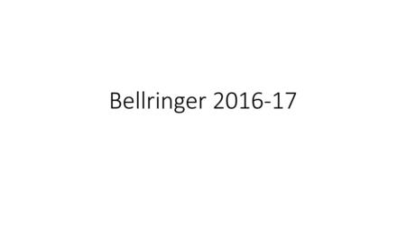 Bellringer 2016-17.