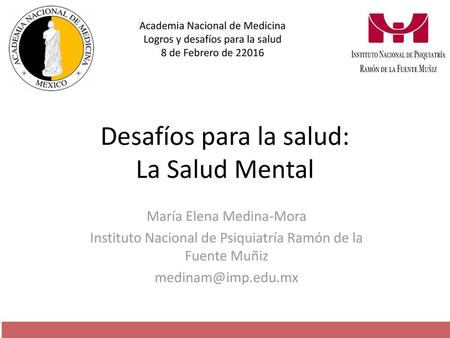 Desafíos para la salud: La Salud Mental