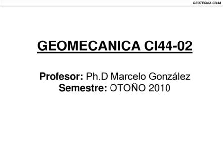 Profesor: Ph.D Marcelo González