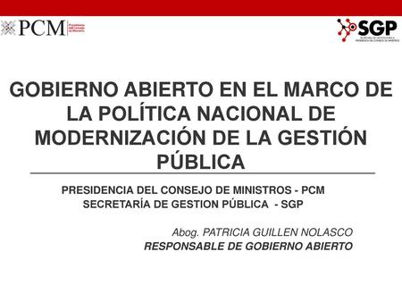 PRESIDENCIA DEL CONSEJO DE MINISTROS - PCM