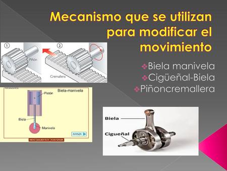 Mecanismo que se utilizan para modificar el movimiento
