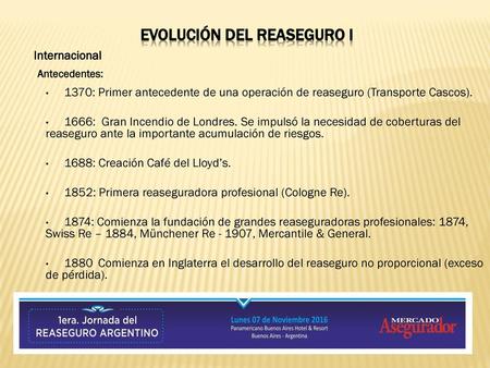 Evolución del Reaseguro I