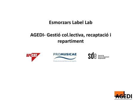 AGEDI- Gestió col.lectiva, recaptació i repartiment