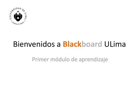 Bienvenidos a Blackboard ULima