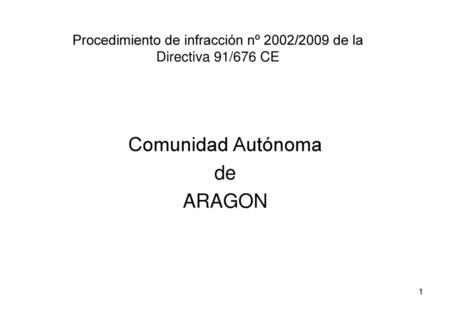 Procedimiento de infracción nº 2002/2009 de la Directiva 91/676 CE