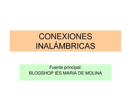 CONEXIONES INALÁMBRICAS