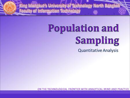 Click to edit Master text styles Second level Third level Fourth level Fifth level Quantitative Analysis.