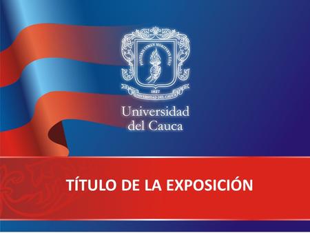 TÍTULO DE LA EXPOSICIÓN. Universidad del Cauca: calidad académica con compromiso regional y nacional Posteris Lvmen Moritvrvs Edat – Quien ha de morir.