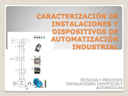 CARACTERIZACIÓN DE INSTALACIONES Y DISPOSITIVOS DE AUTOMATIZACIÓN INDUSTRIAL TÉCNICAS Y PROCESOS INSTALACIONES DOMÓTICAS Y AUTOMÁTICAS.