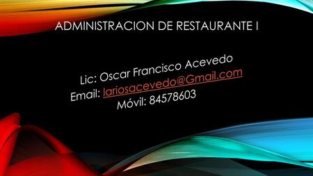 Administracion de restaurante i