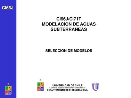 CI66J/CI71T MODELACION DE AGUAS SUBTERRANEAS