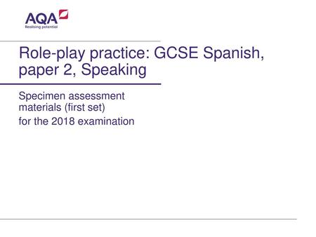Role-play practice: GCSE Spanish, paper 2, Speaking