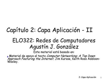 Capítulo 2: Capa Aplicación - II