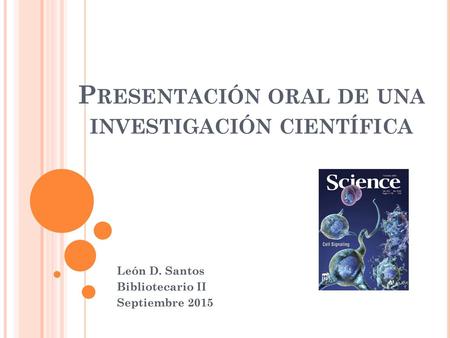 Presentación oral de una investigación científica