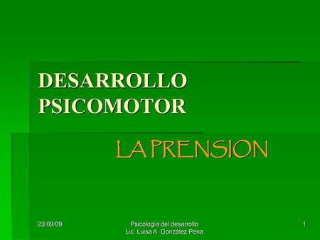 DESARROLLO PSICOMOTOR