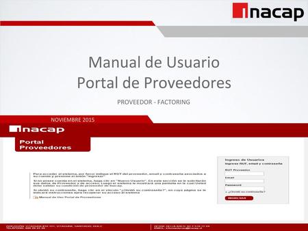 Manual de Usuario Portal de Proveedores PROVEEDOR - FACTORING