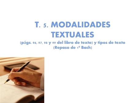 T. 5. MODALIDADES TEXTUALES (págs