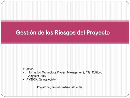 Gestión de los Riesgos del Proyecto