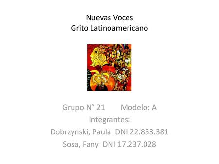 Nuevas Voces Grito Latinoamericano