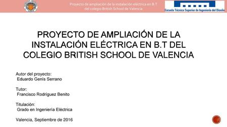 Proyecto de ampliación de la instalación eléctrica en B.T