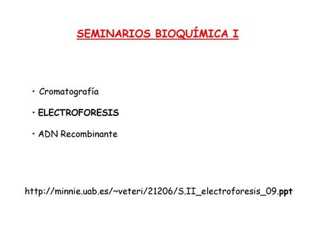 SEMINARIOS BIOQUÍMICA I