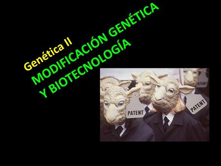 MODIFICACIÓN GENÉTICA Y BIOTECNOLOGÍA