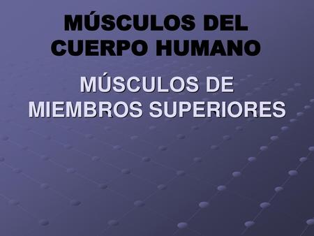 MÚSCULOS DE MIEMBROS SUPERIORES