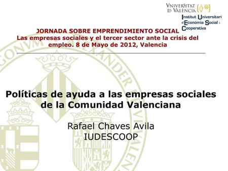 Políticas de ayuda a las empresas sociales de la Comunidad Valenciana