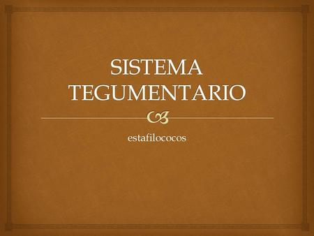 SISTEMA TEGUMENTARIO estafilococos.