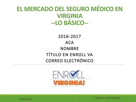 EL MERCADO DEL SEGURO MÉDICO EN VIRGINIA --LO BÁSICO--