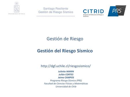 Gestión del Riesgo Sísmico