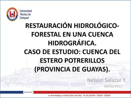 RESTAURACIÓN HIDROLÓGICO-FORESTAL EN UNA CUENCA HIDROGRÁFICA