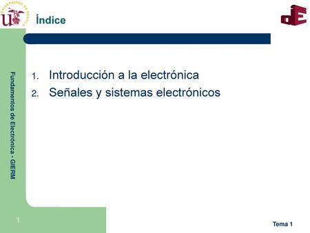 Introducción a la electrónica Señales y sistemas electrónicos